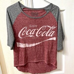 Coca-Cola Vintage Wash baseball 3/4 length sleeves T-Shirt size Small